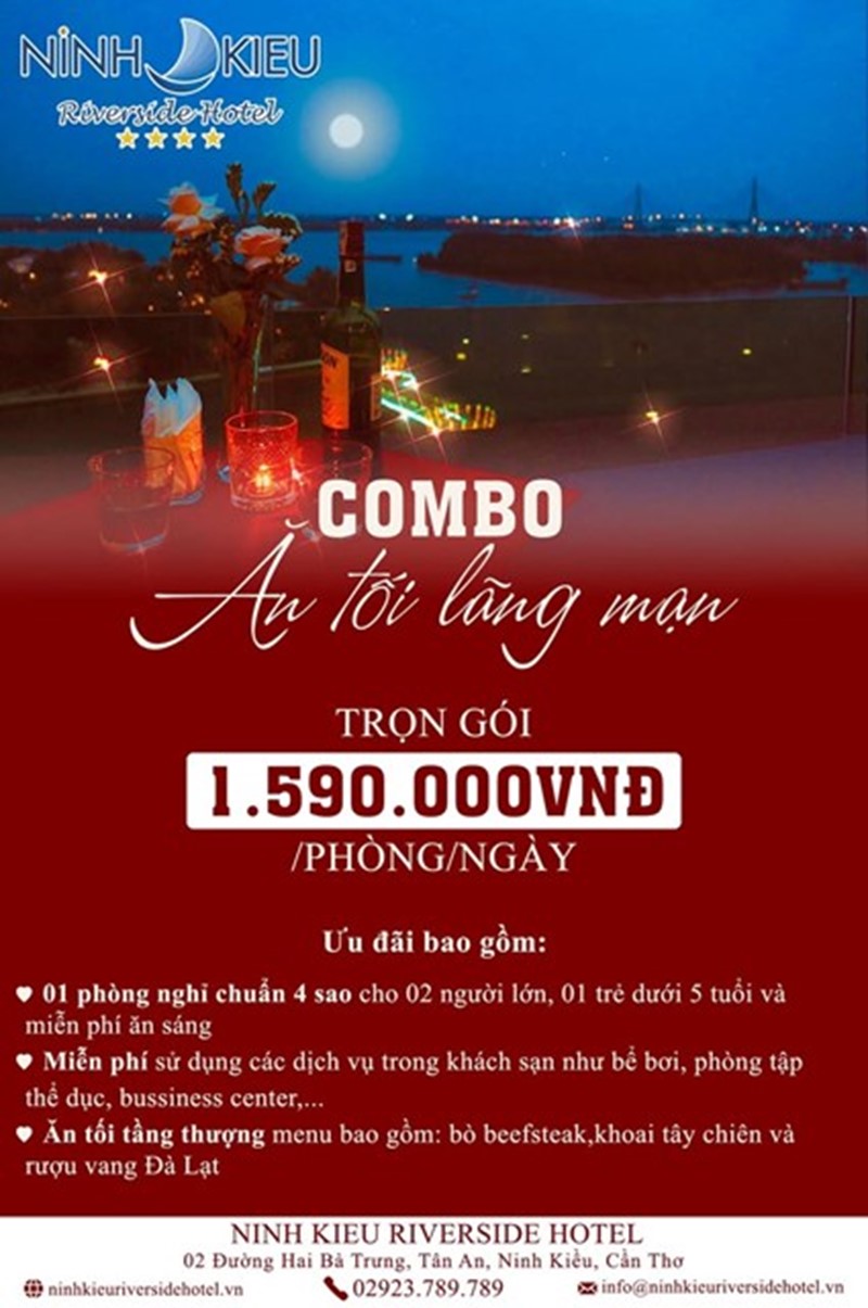 Combo ăn tối lãng mạn Ninh Kiều