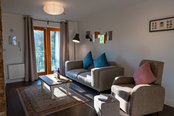 An image labelled Two-Bedroom Garden Apartment (4 Single Beds)